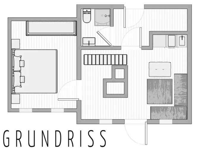 Grundriss unten Fischerhütte